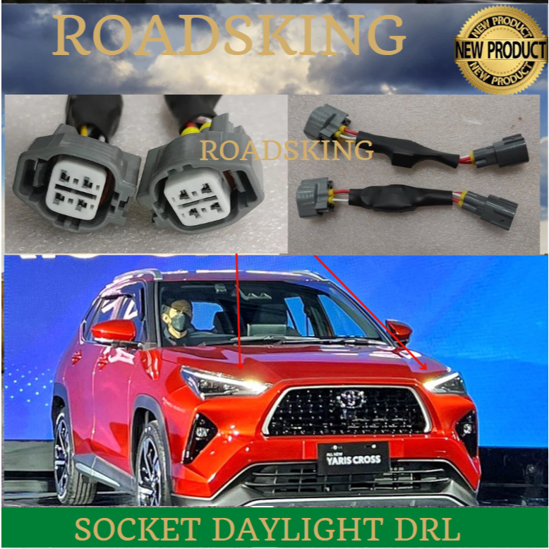 TOYOTA YARIS CROSS DAYLIGHT HEAD LAMP RELAY SOCKET CABLE DRL DAY LIGHT ...