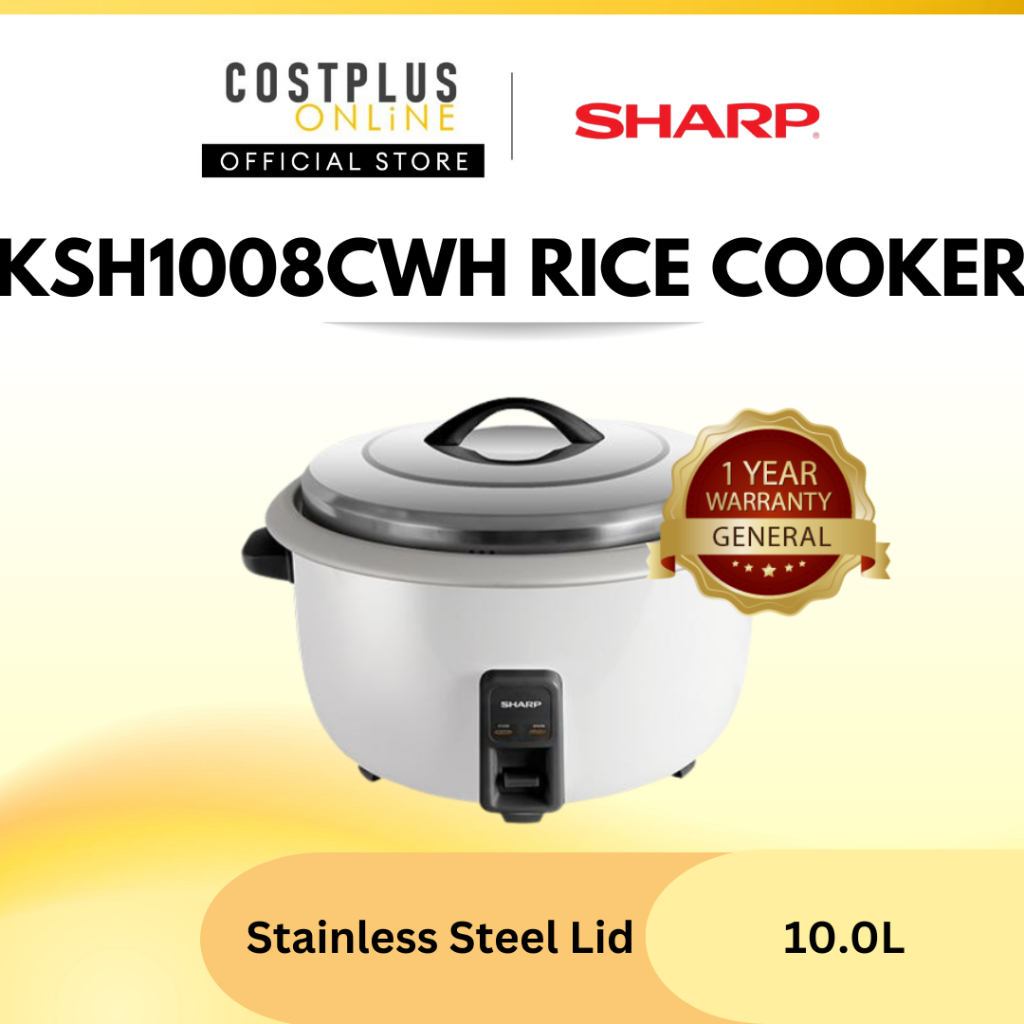 Sharp KSH1008CWH 10L - Non-Stick Commercial Big Rice Cooker | Shopee ...