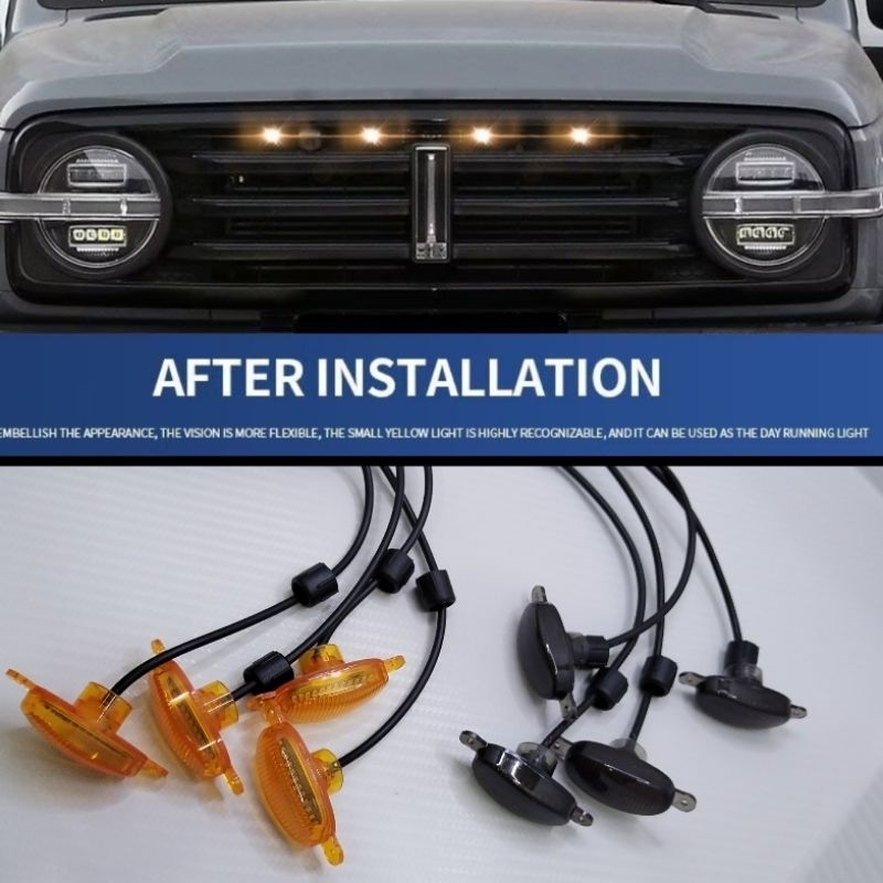 4x Amber LED Grille Lights For Dodge Ram 1500 2500 3500 – Raptor Style, IP67, 9W