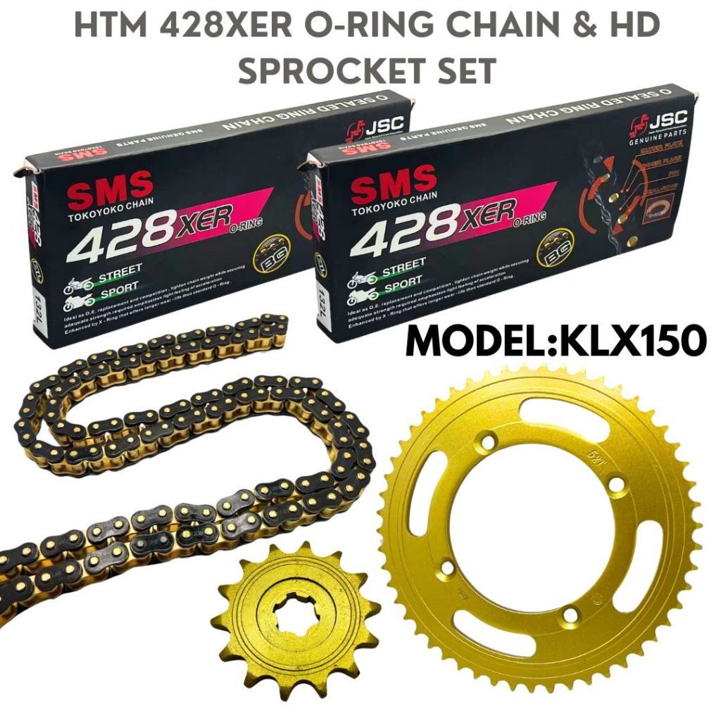 100% ORI KAWASAKI KLX150 428HTM -132L SMS 428XER CHAIN WITH (1SET ...