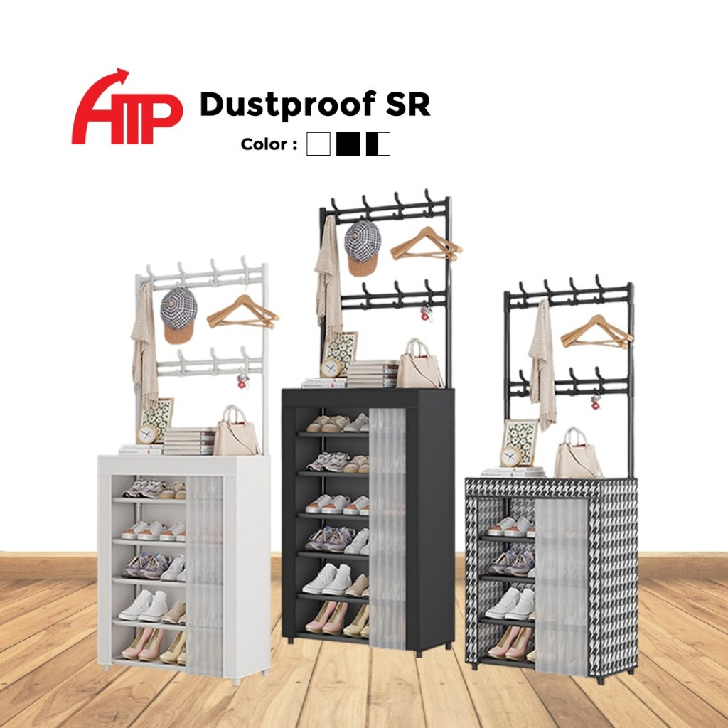 ATP 5/6/7 Layer Dust-Proof Combination Shoe Rack - Black/White ...