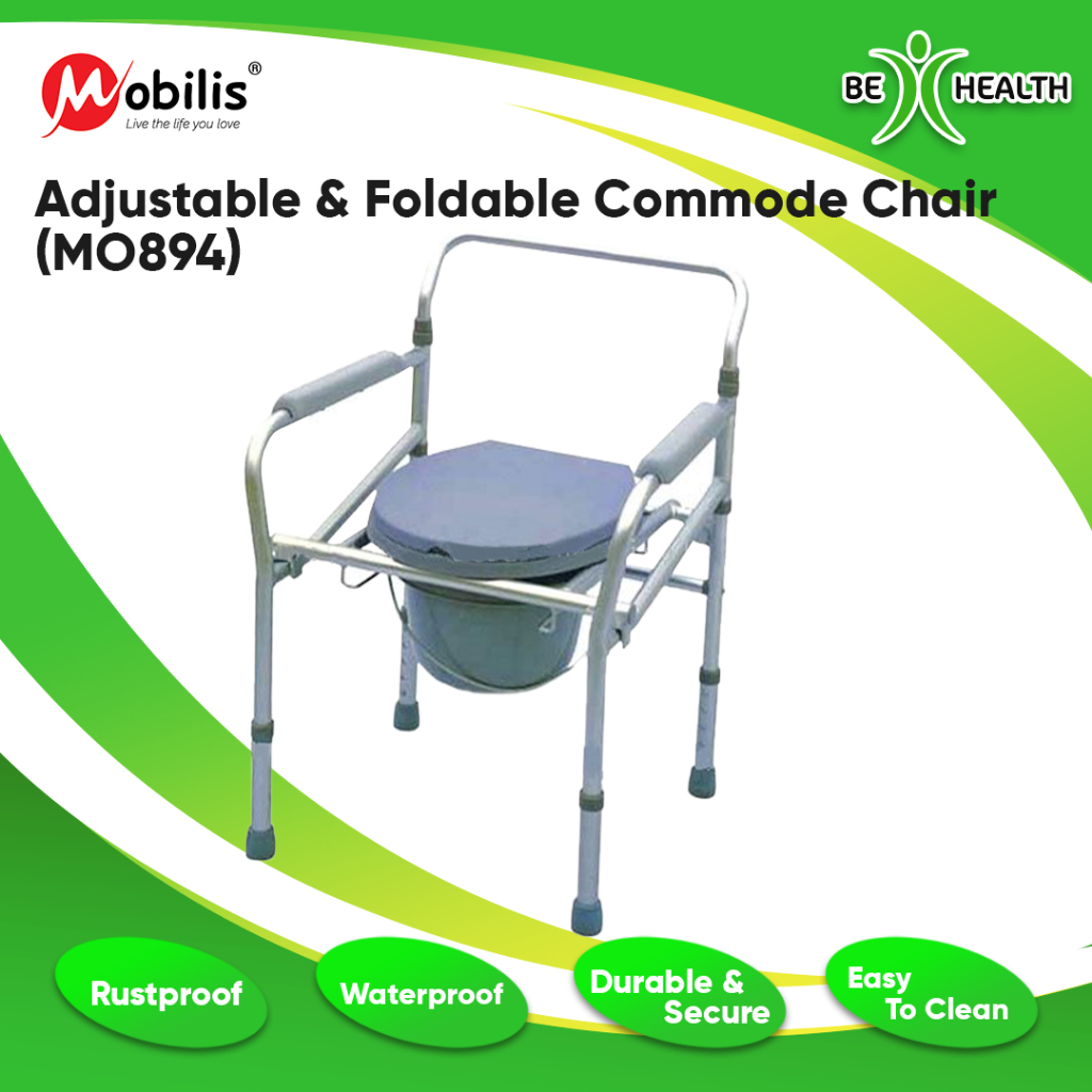 Mobilis Adjustable & Foldable Commode Chair / Kerusi Commode Boleh ...