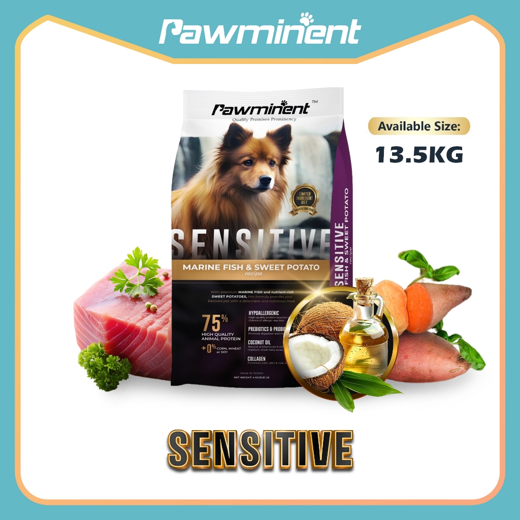 Pawminent Sensitive Holistic Hypoallergenic Dog Food (13.5KG) | Shopee ...