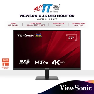 ViewSonic VA2708-4K-MHD 27" UHD 4K IPS Monitor | 60Hz | HDR10 | 4ms | 2160p