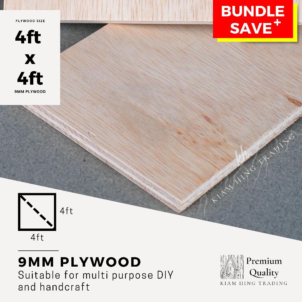 9mm Plywood (4ft x 4ft) DIY board sheet | timber panel wood | plywood ...