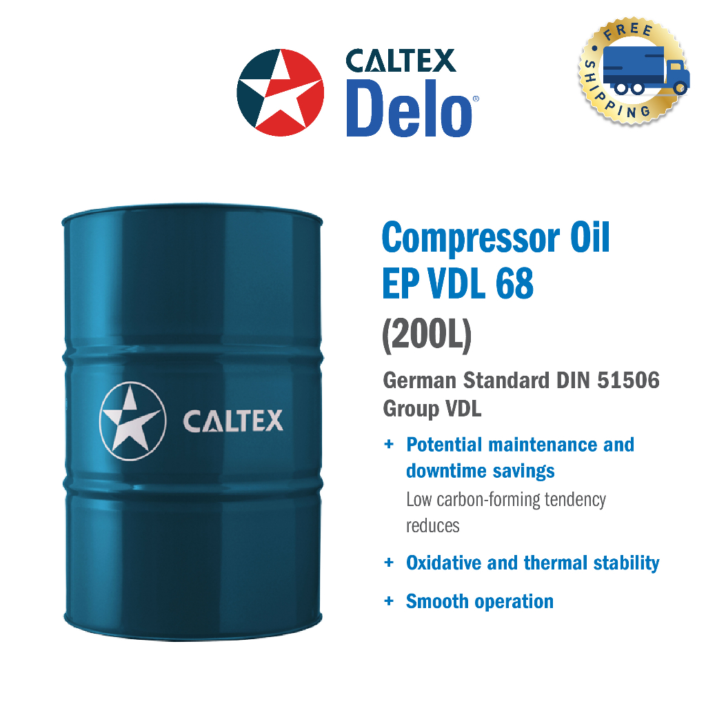 Caltex Compressor Oil EP VDL 68 (200L) Shopee Malaysia