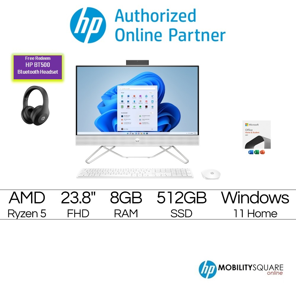 HP 24-CB0026D All-in-One PC [Free Redeem HP 500 Bluetooth Headset ...