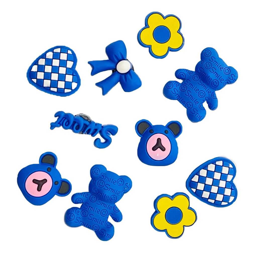 MALAYSIA STOCK!!! JIBBITZ CROCS BUTTON CROCS CHARMS CARTOON BLUE FLOWER