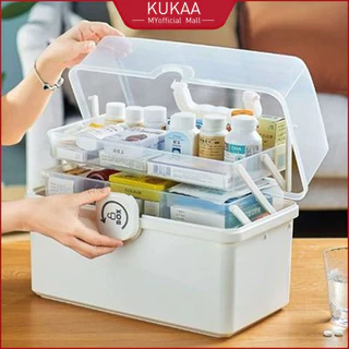 Plastic Medical Storage Containers Medicine Box Organizer Home Emergencies First  Aid Kit Pill Case 3-Tier with Compartments and Handle Large Capacity Family Medicine  Organizer Storage Box Portable
