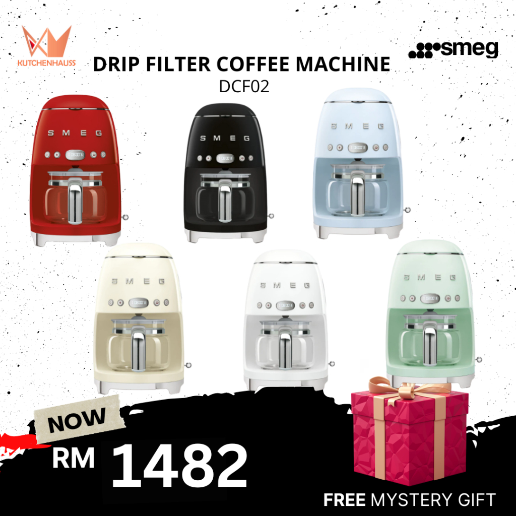 SMEG Drip Filter Coffee Machine DCF02 (1.4L) FOC Mystery Gift / SMEG