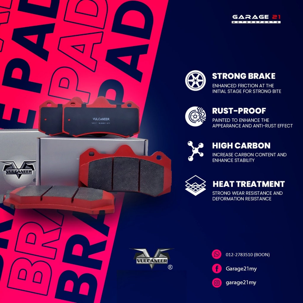 VULCANEER BRAKE PAD GTR R35 / AKEBONO 7N 8N 9N 10N / MASERATI ...