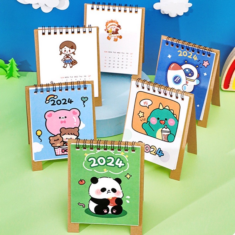 2024 New Calendar Cute Desktop Calendar Office Decorative Student