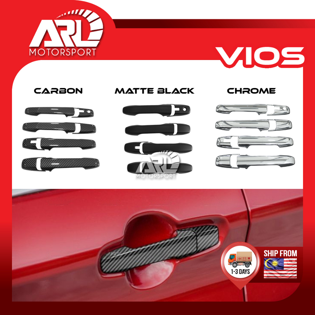 Toyota Vios AC100 4th Door Handle Chrome Matte Black Carbon Design