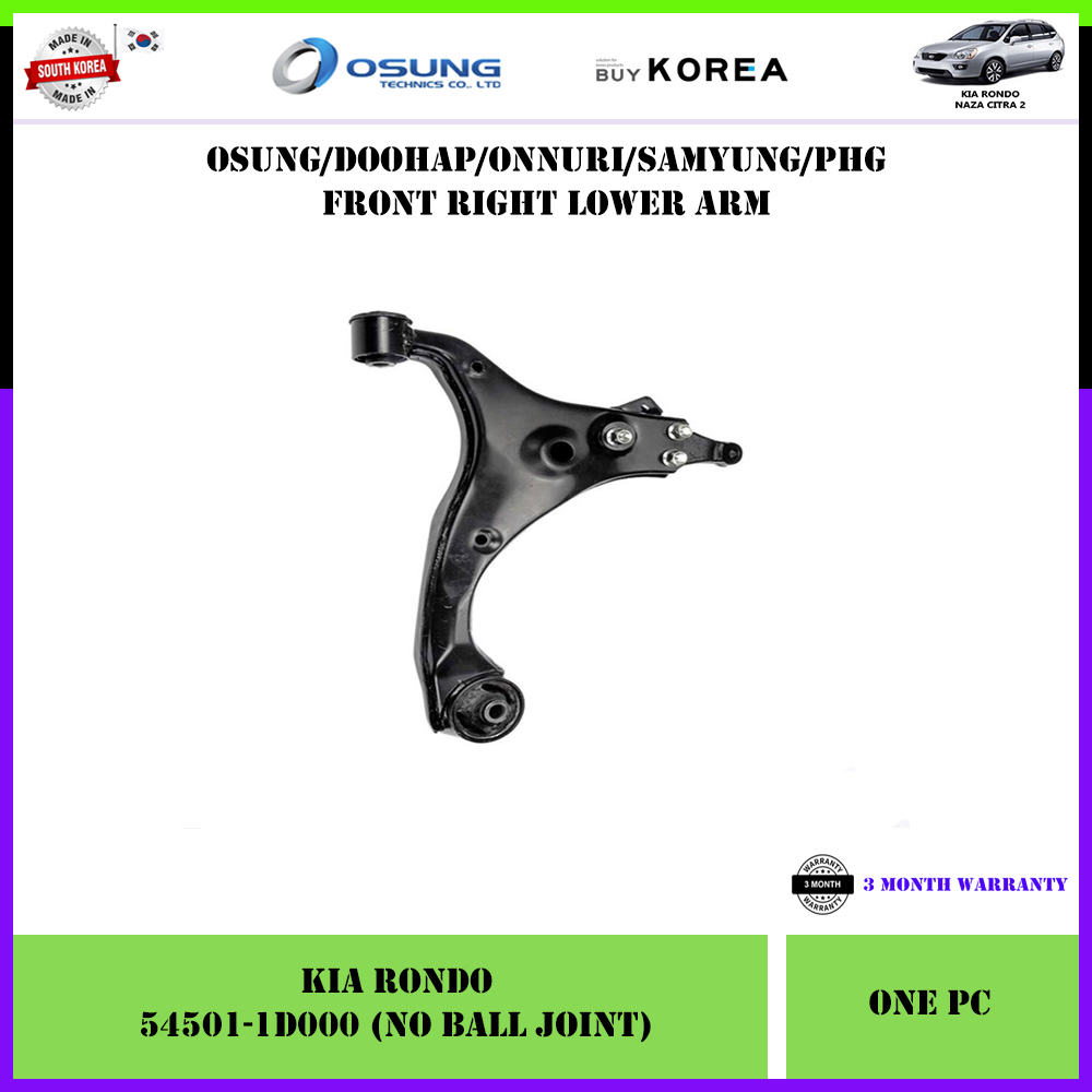 Kia Rondo Front Suspension Lower Arm No Ball Joint (Left 54500-1D000 ...