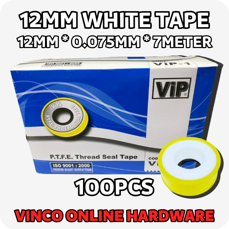 100PCS 12MM COMMON White Tape PTFE / Thread Seal Tape Plumbing Plumber ...