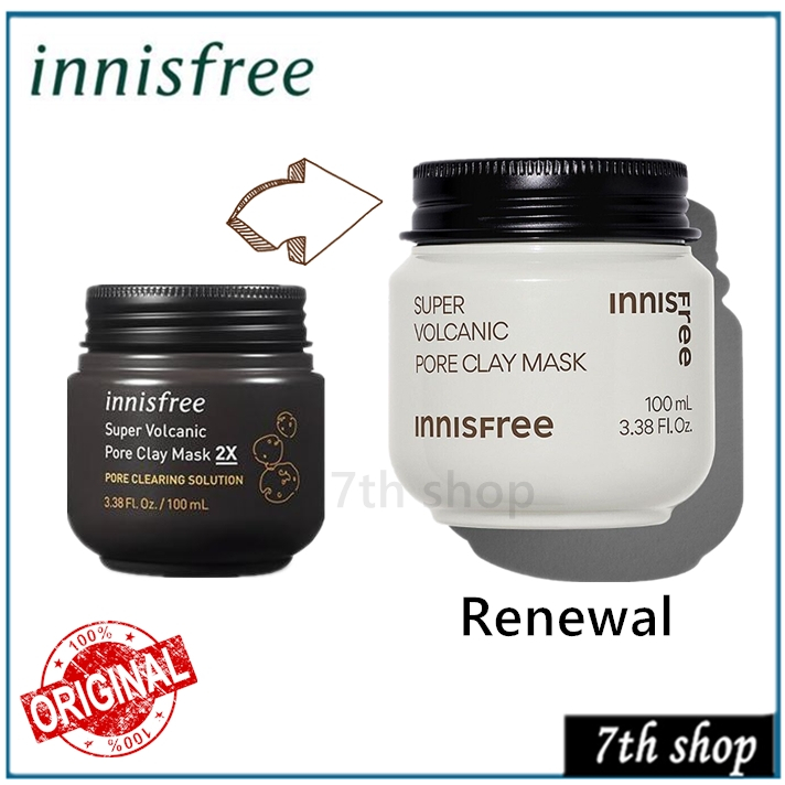 (100 ori) Innisfree Super Volcanic Pore Clay Mask 2X 100ml (korea