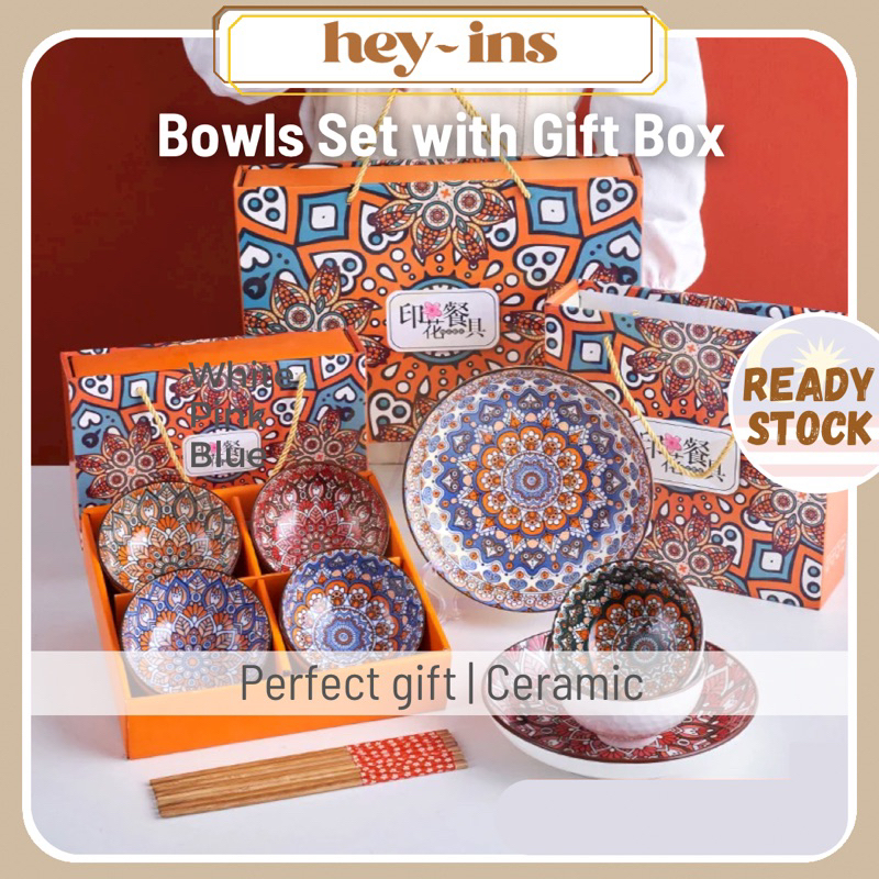 Bohemian design Ceramic bowls plates set Gift Ideas Door Gift Wedding