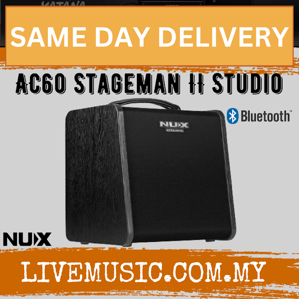 NUX AC60 Stageman II 60 Watts Acoustic Guitar Amp With Bluetooth