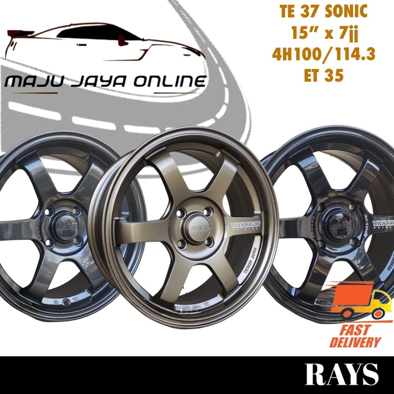 NEW SPORT RIM 15” RAYS TE37 Sonic 15Inch 4H100/114,5H100/114 1SET(1set ...