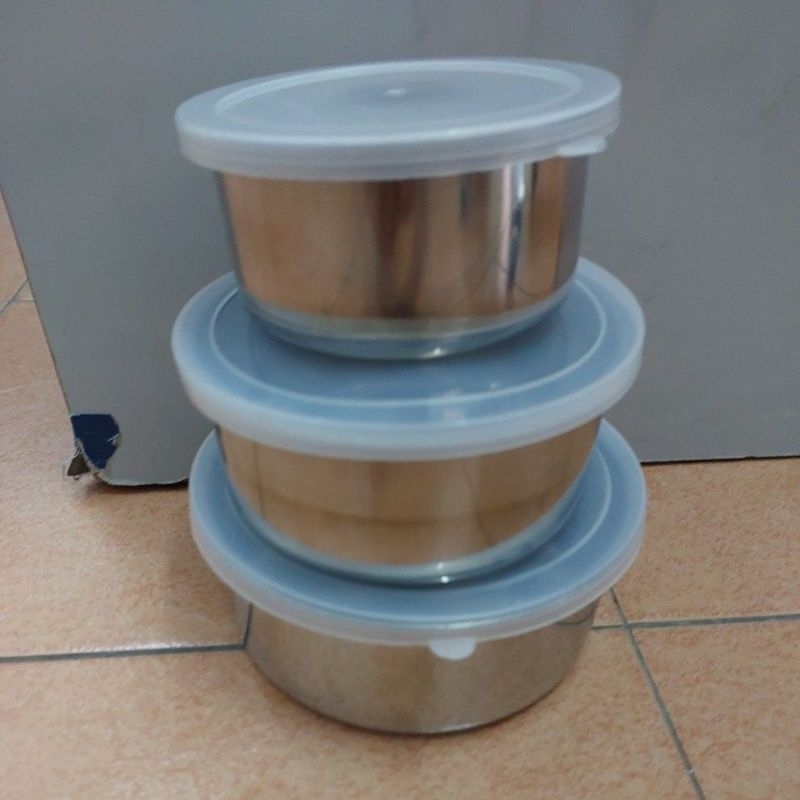 🔥🔥🔥🔥🔥1x3 pcs stainless steel container set🔥🔥🔥🔥 | Shopee Malaysia