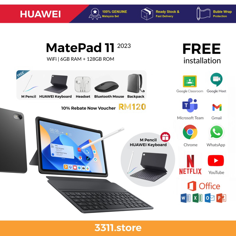 HUAWEI MatePad 11 2023 128GB | MatePad 11.5 | MatePad Air | MatePad 10.4  Original Set 1 Year Warranty By HUAWEI Malaysia