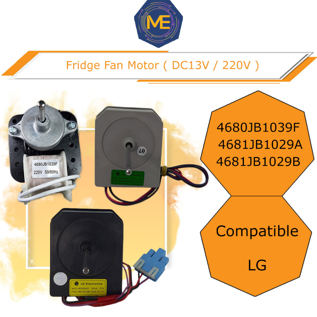(1pc) ( Compatible LG ) Fridge Fan Motor ( DC13V / 220V ) Shopee