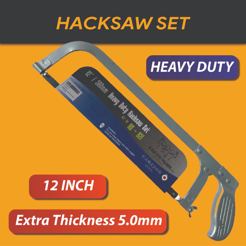 THREEMAN HACKSAW SET 12'' METAL SAW BLADE / PVC PIPE SAW BLADE
