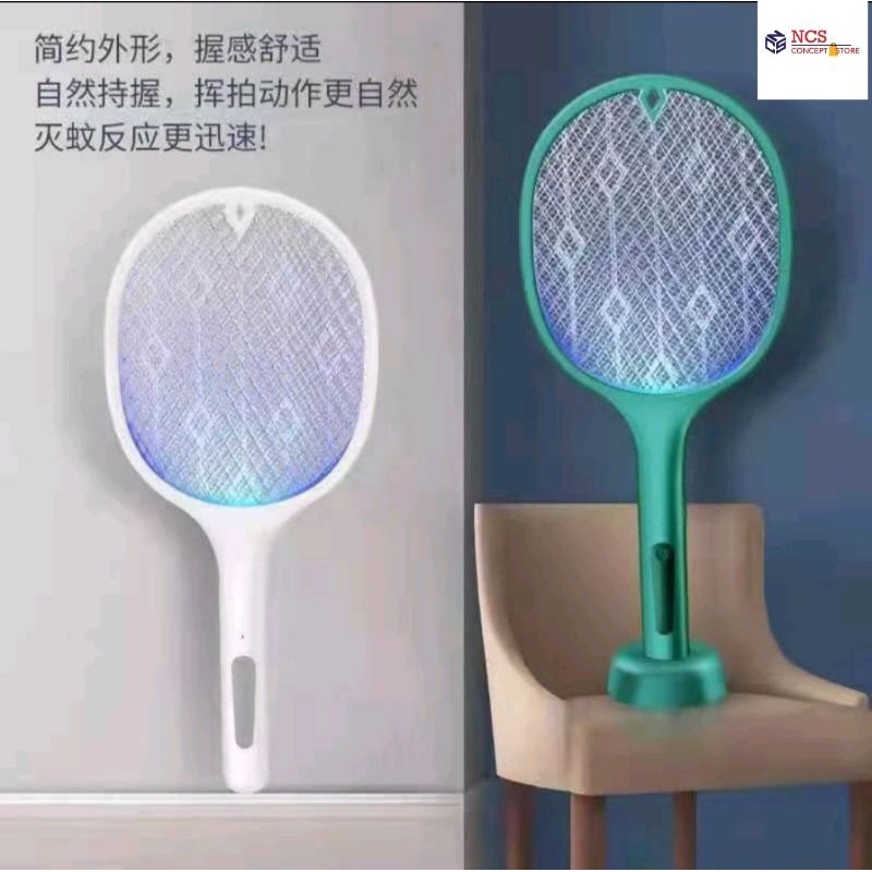 Mosquito Swatter 2 in 1 Electric Insect Racket USB Rechargeable Dual