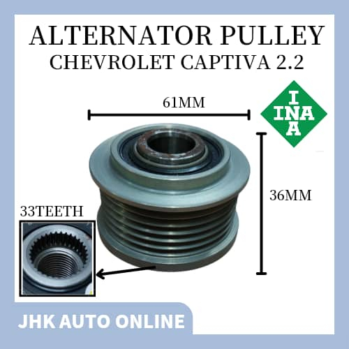 CHEVROLET CAPTIVA 2.2 (61MM X 36MM) 33 TEETH ALTERNATOR PULLEY BRAND