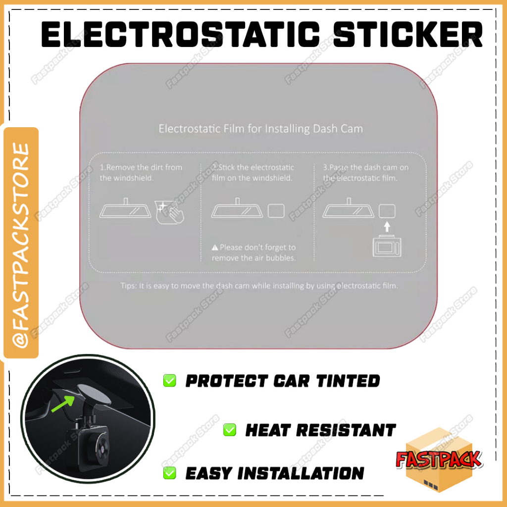 📋 Car Dashcam Electrostatic Sticker Film Heat Resistant 70MAI DDPAI DVR ...
