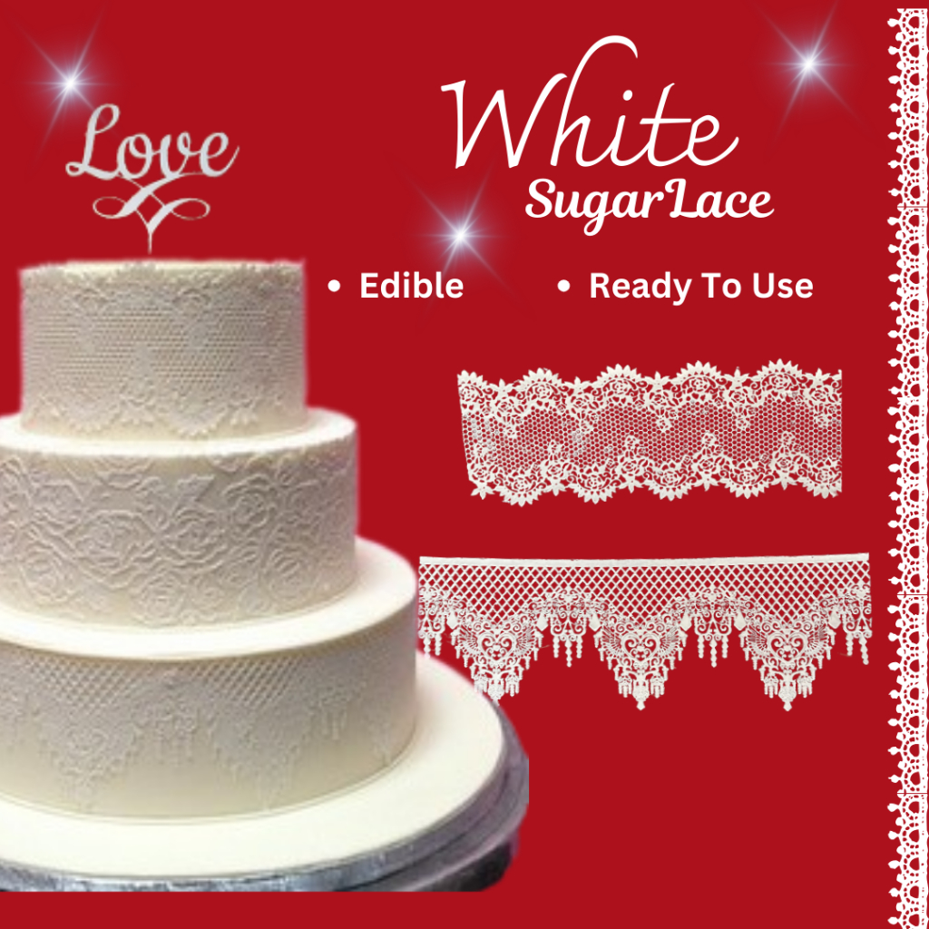 Edible Cake Lace for wedding cake topper, Ready To use Sugar Lace Cake
