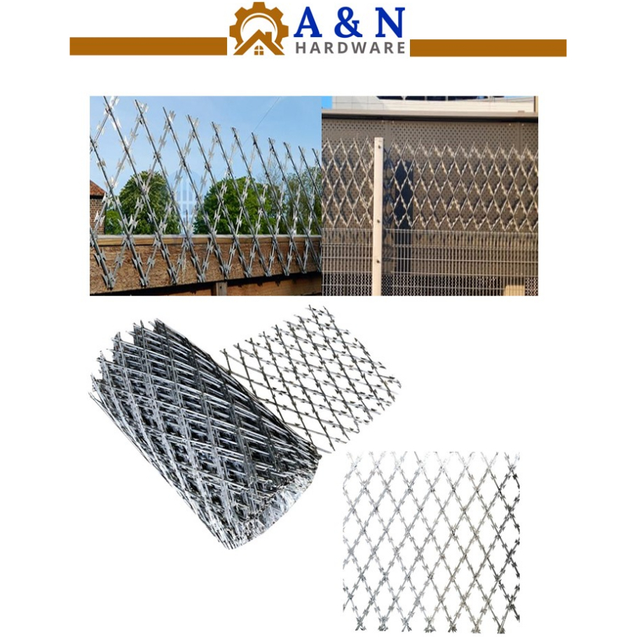 Razor Mesh Hot Dip Galvanised Barb Mesh Security Wall Fencing Spikes ...