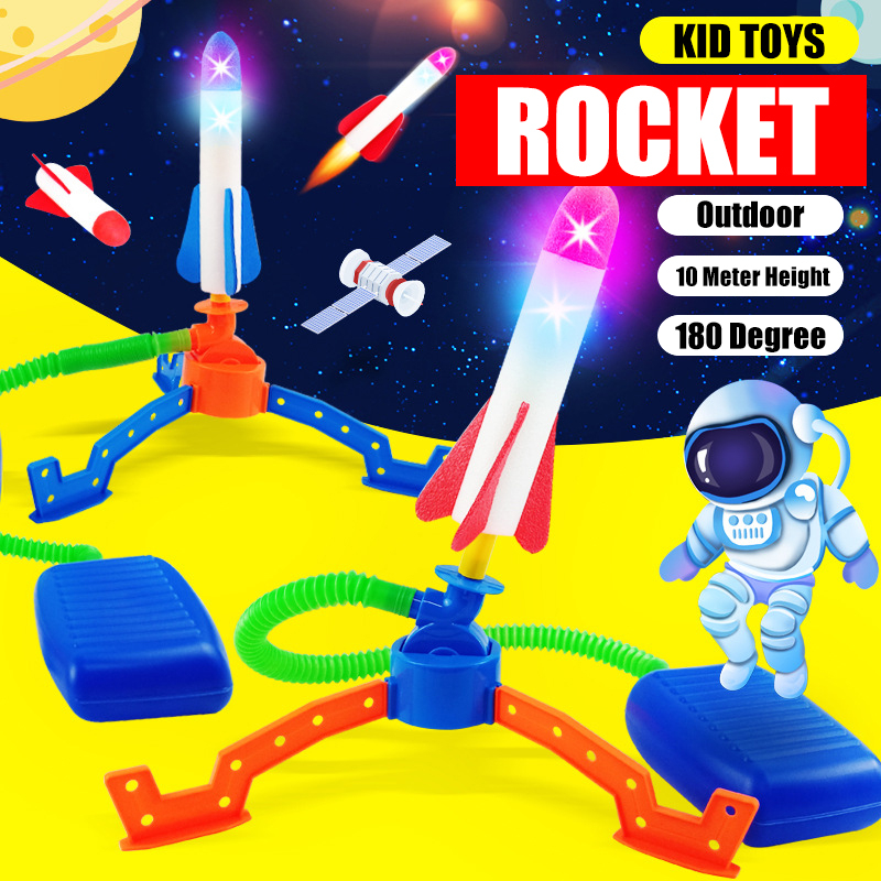 Children Kid Outdoor Foot Skyrocket Flying Blaster Rocket Launcher Air ...