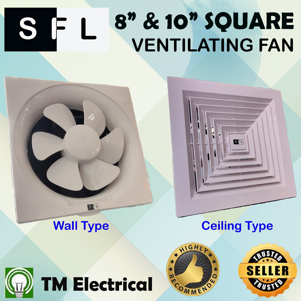 Ceiling / Wall Exhaust Fan Ventilator 8 / 10 inch Square Sedut Angin