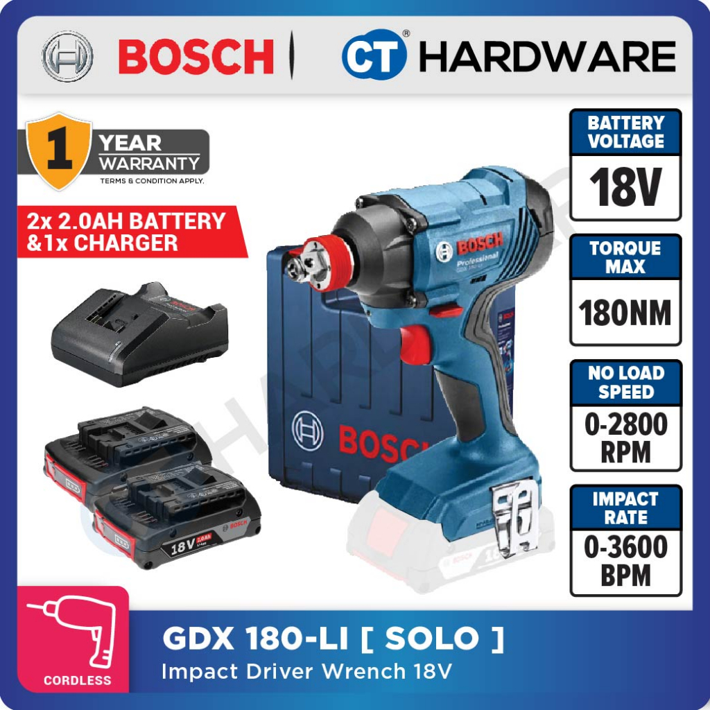 Bosch Gdx 180 Li Professional Cordless Impact Wrench [ Gdx180li