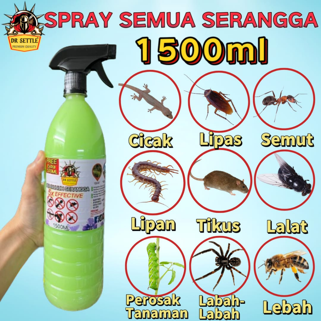 Dr Settle Spray Serangga dan Cicak 1500ml Insect and Lizard Repellent ...