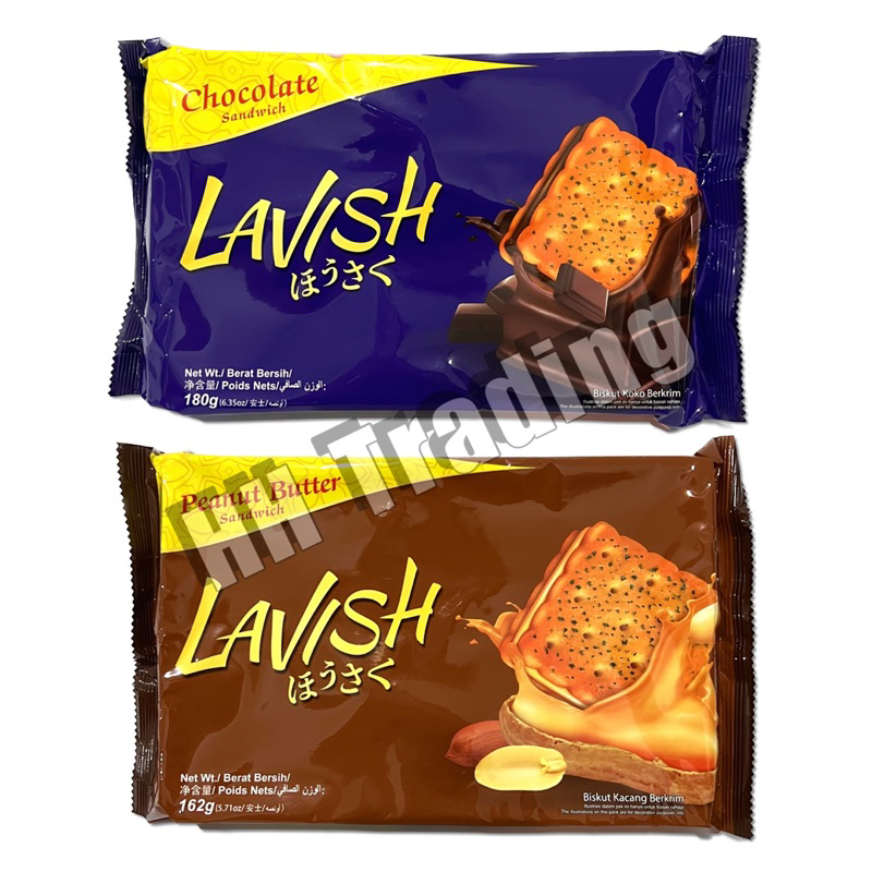 162g / 180g LAVISH SANDWICH BISCUITS (CHOCOLATE / PEANUT BUTTER ...