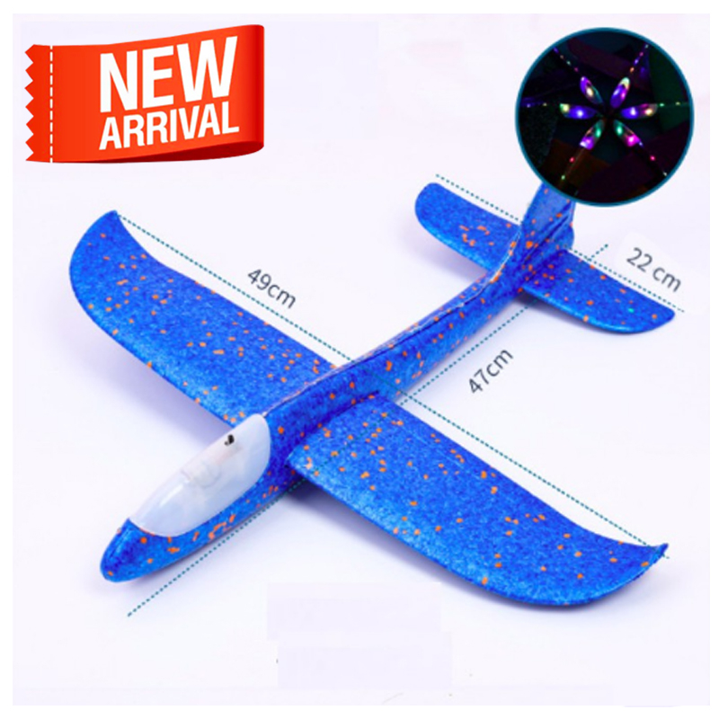 Big Foam Plane Flying Glider Toy With LED Light (Blue) Shopee Malaysia