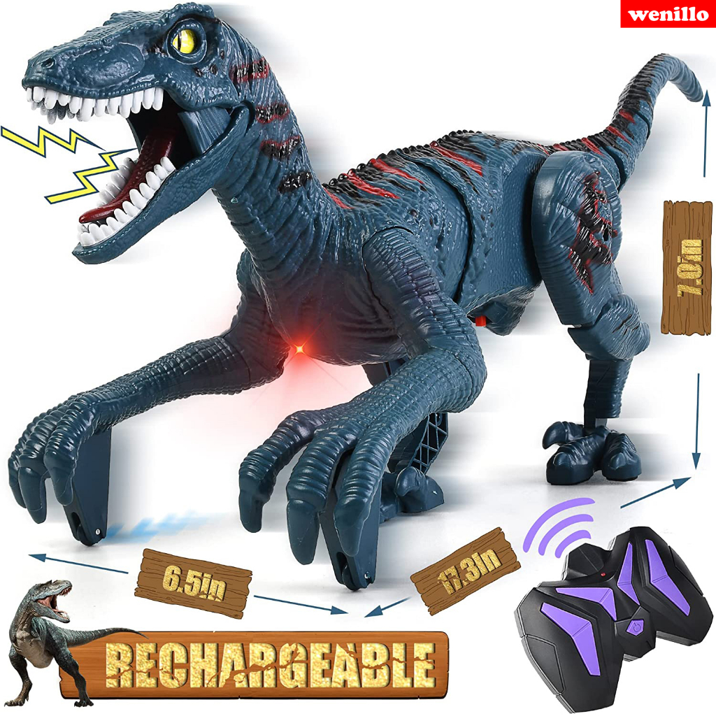 2.4GHz 8-Channel Remote Control Velociraptor Dinosaur Toy with Light ...