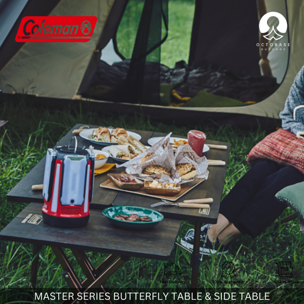 COLEMAN - MASTER SERIES BUTTERFLY 120 TABLE & SIDE TABLE (EX