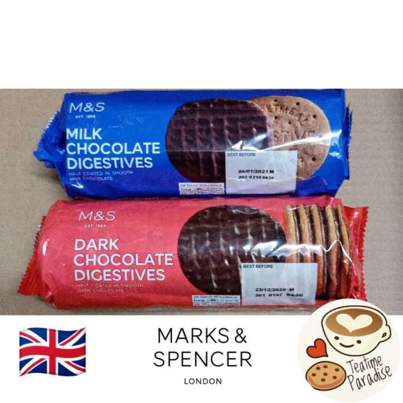 Marks Spencer M S Digestive Biscuits G Milk Chocolate Dark Chocolate Shopee Malaysia