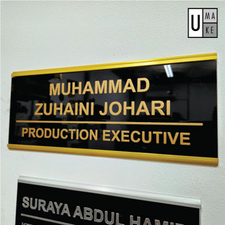 Jawatan Office Sign Name Job Position Title Plate with Gold Aluminium ...