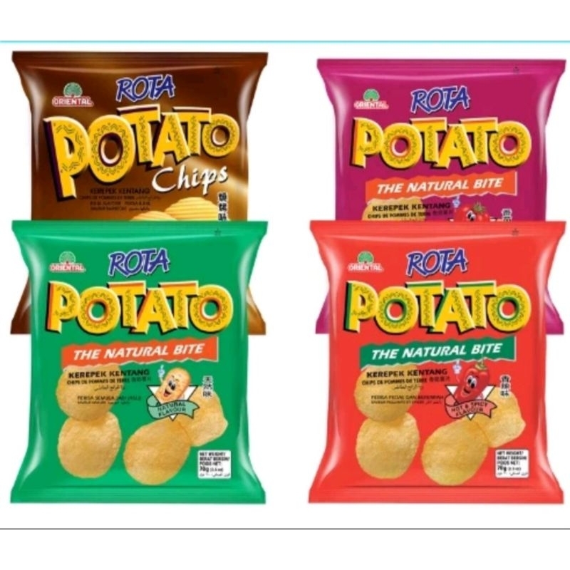 Rota Potato Chip Hot & Spicy / Bbq / Tomato / Natural Flavour 15g ...
