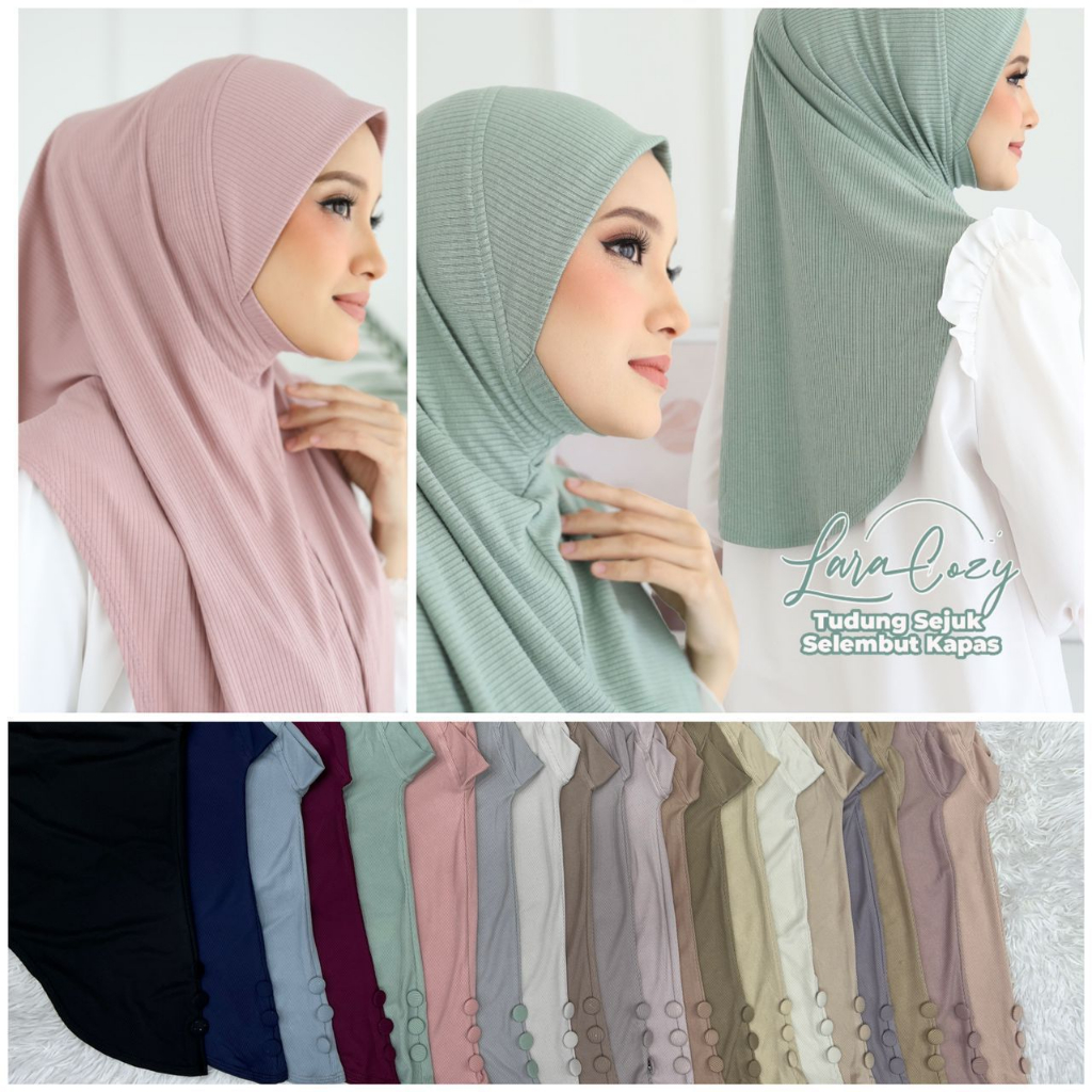 Lara Tudung Sarung Ribbed 🎁 (Beli1 Free1 gift) | Shopee Malaysia