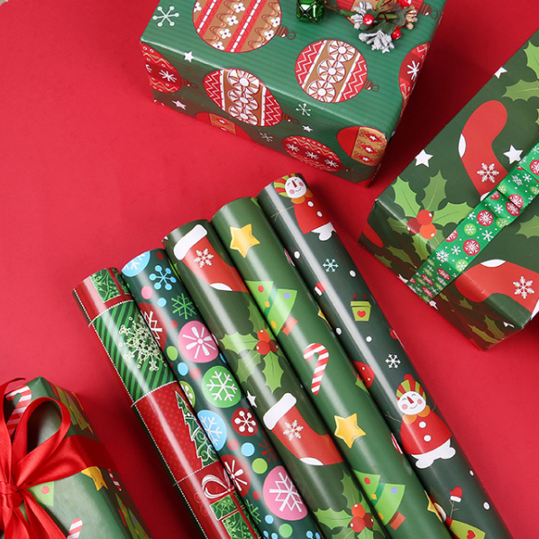 Q Moon Gift Wrapping Paper Merry Christmas Gift Paper Xmas Kertas