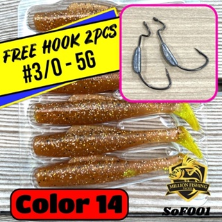 SP Combo SET Weedless hook 5g #3/0 2pcs Casting Best Combo Soft Plastic  Lure 8cm Umpan Casting Haruan PB