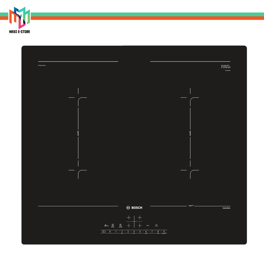 Bosch PVQ611FC5E Series 6 Built-in Induction Hob, 60cm Black with ...