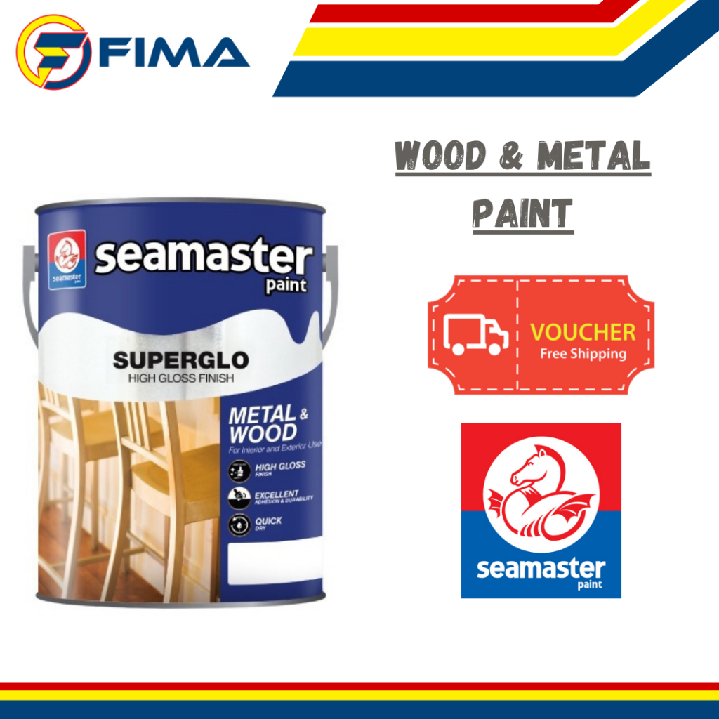 1L/5L Seamaster Paint Super Glo High Gloss Finish Wood & Metal Paint Oil Based Paint Cat Kayu