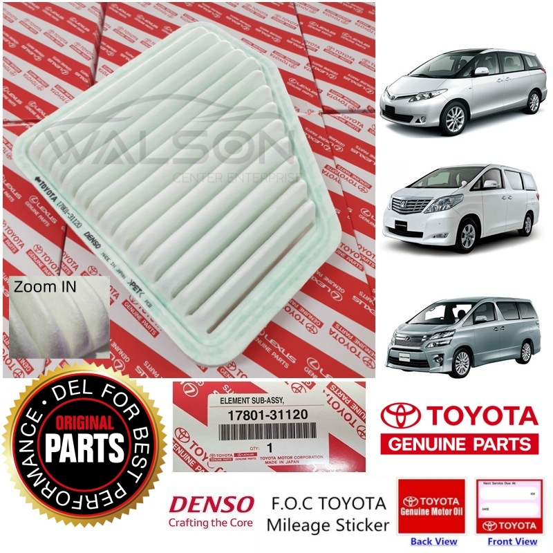 Toyota Estima ACR50 ACR55 GSR50 Vellfire Alphard ANH20 GGH20 Air Filter ...