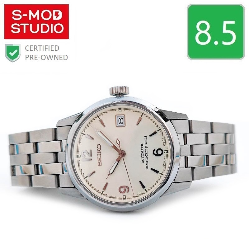 Seiko Spirit SCVS009 - Montre Automatique Homme Acier Blanc Cadran 37mm Verre Saphir